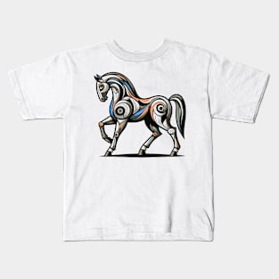 Horse illustration. Illustration of a horse in cubism style Kids T-Shirt